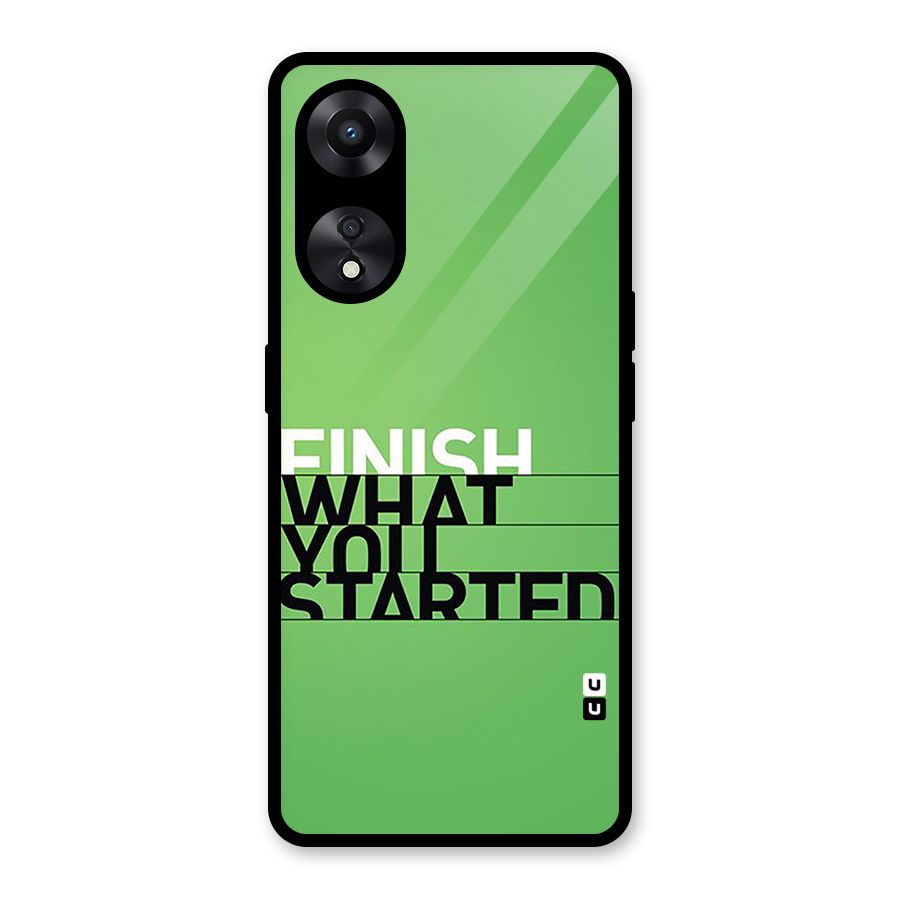 Green Finish Glass Back Case for Oppo A78
