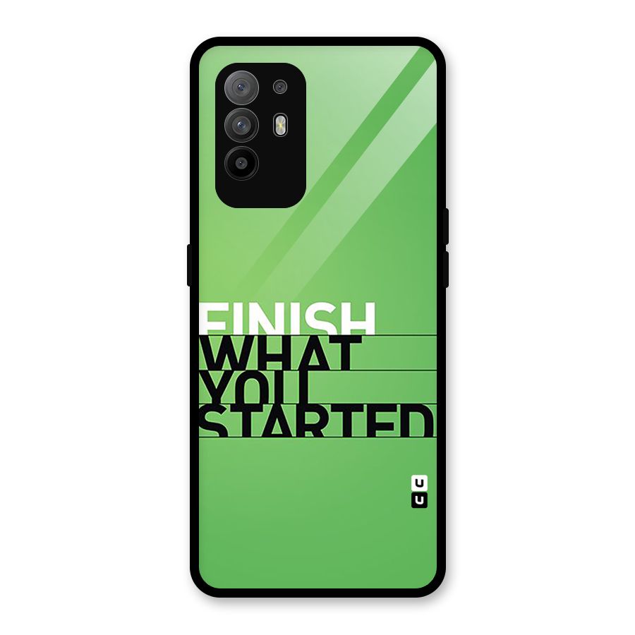 Green Finish Glass Back Case for Oppo F19 Pro Plus 5G