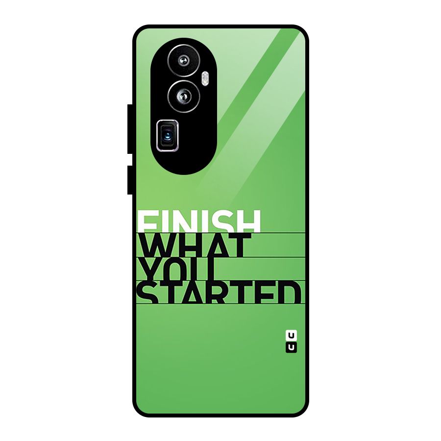 Green Finish Glass Back Case for Oppo Reno10 Pro Plus