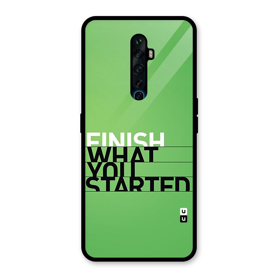 Green Finish Glass Back Case for Oppo Reno2 Z