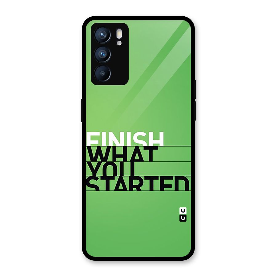 Green Finish Glass Back Case for Oppo Reno6 5G