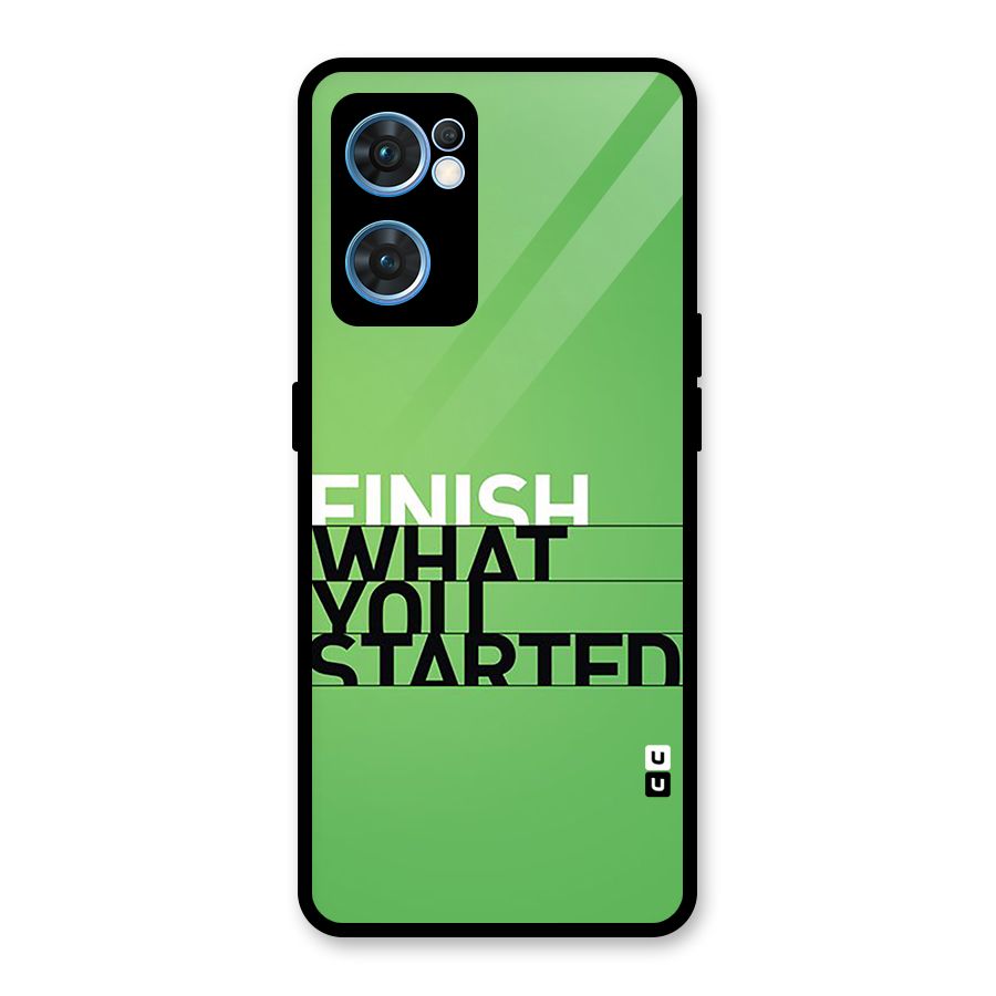 Green Finish Glass Back Case for Oppo Reno7 5G
