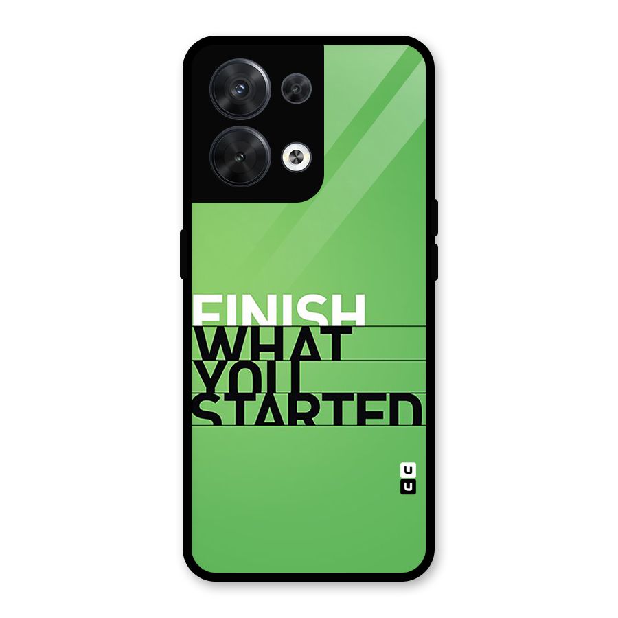 Green Finish Glass Back Case for Oppo Reno8 5G