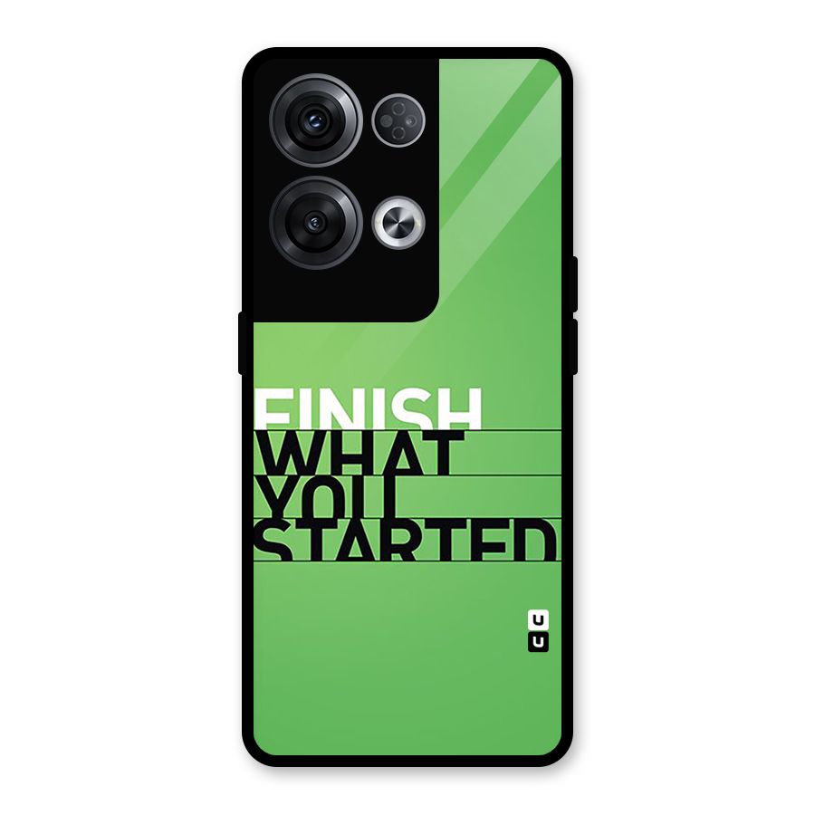 Green Finish Glass Back Case for Oppo Reno8 Pro 5G