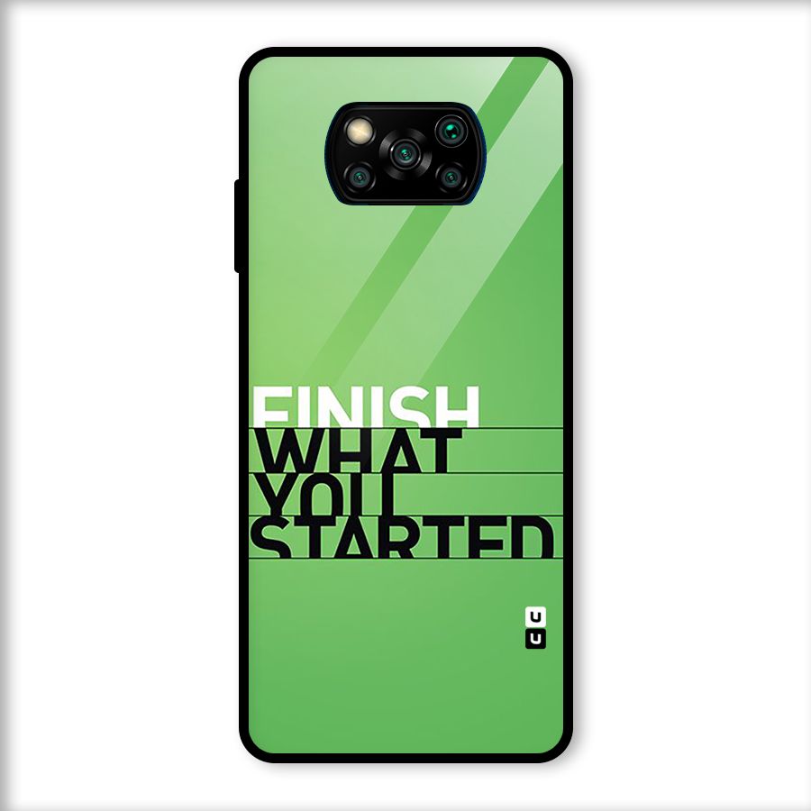 Green Finish Glass Back Case for Poco X3