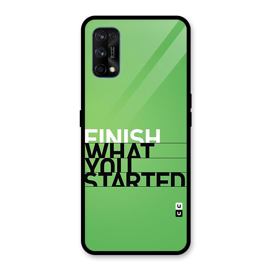 Green Finish Glass Back Case for Realme 7 Pro