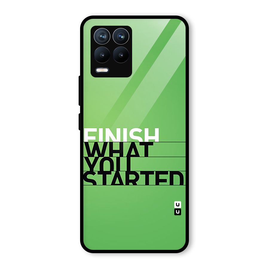 Green Finish Glass Back Case for Realme 8 Pro