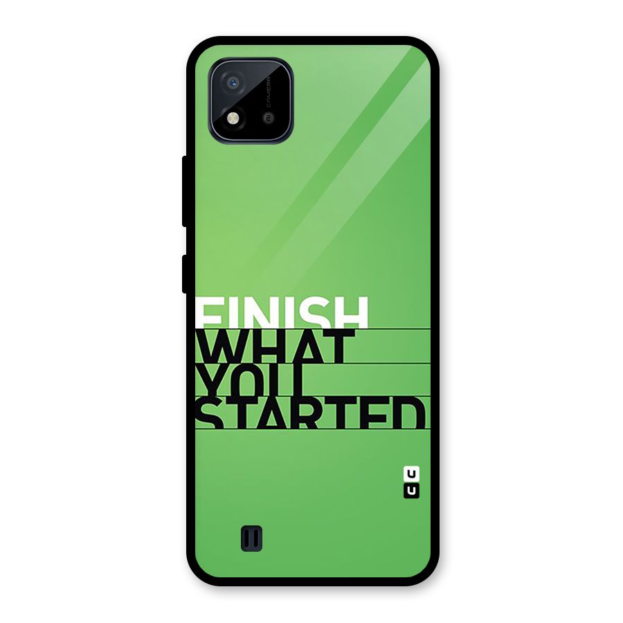 Green Finish Glass Back Case for Realme C11 2021