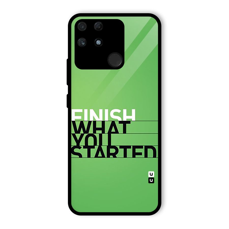 Green Finish Glass Back Case for Realme Narzo 50A