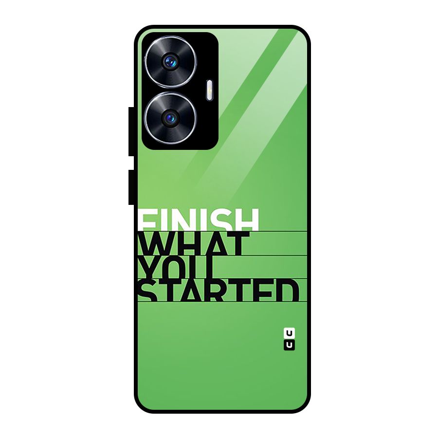 Green Finish Glass Back Case for Realme Narzo N55