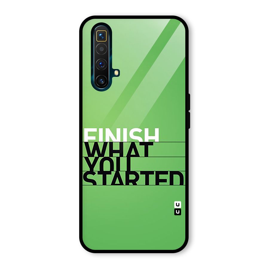 Green Finish Glass Back Case for Realme X3