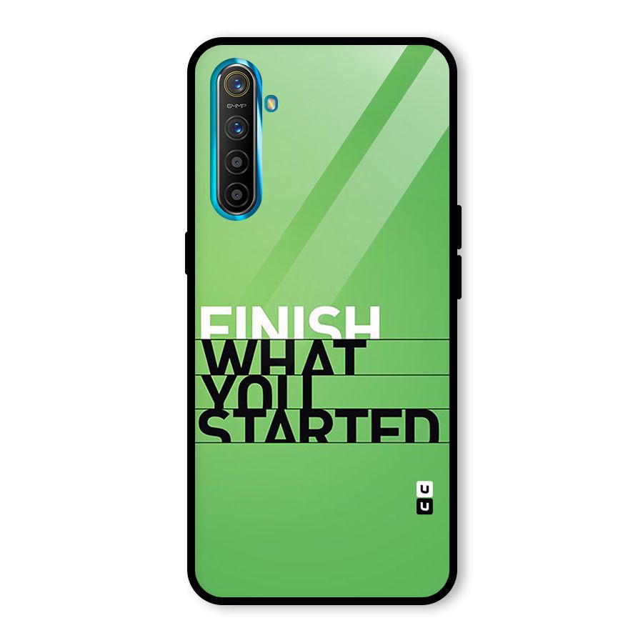 Green Finish Glass Back Case for Realme XT