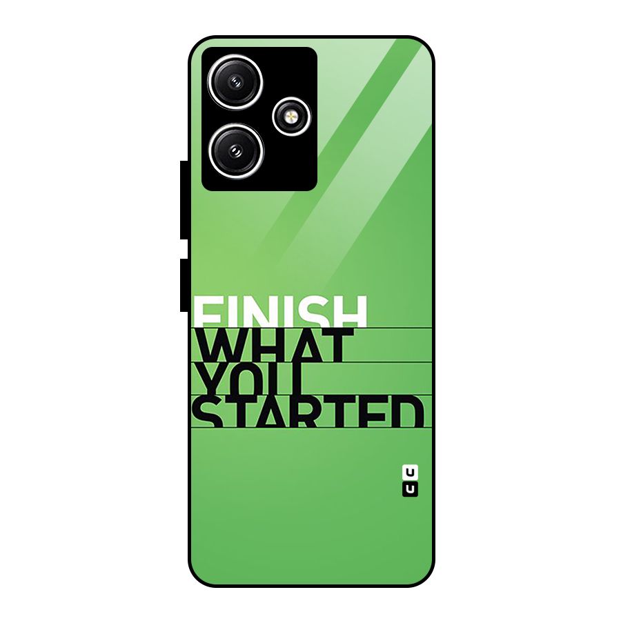 Green Finish Glass Back Case for Redmi 12 5G