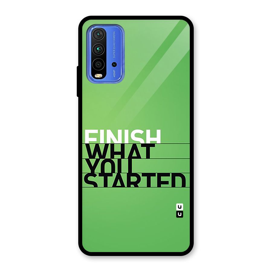 Green Finish Glass Back Case for Redmi 9 Power