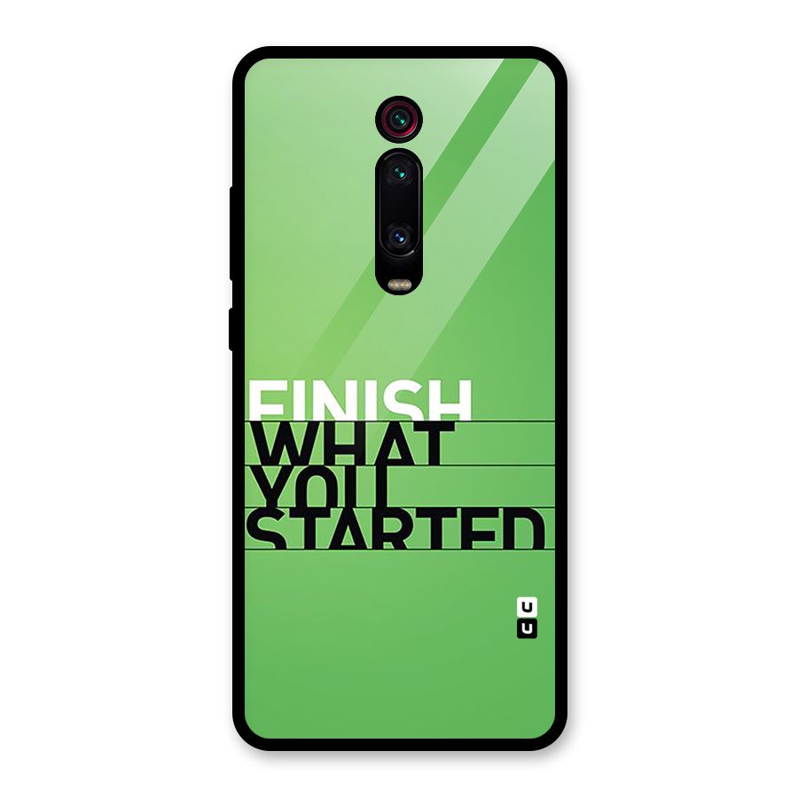 Green Finish Glass Back Case for Redmi K20