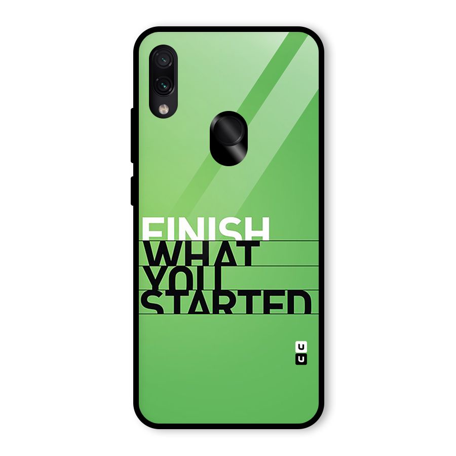 Green Finish Glass Back Case for Redmi Note 7 Pro