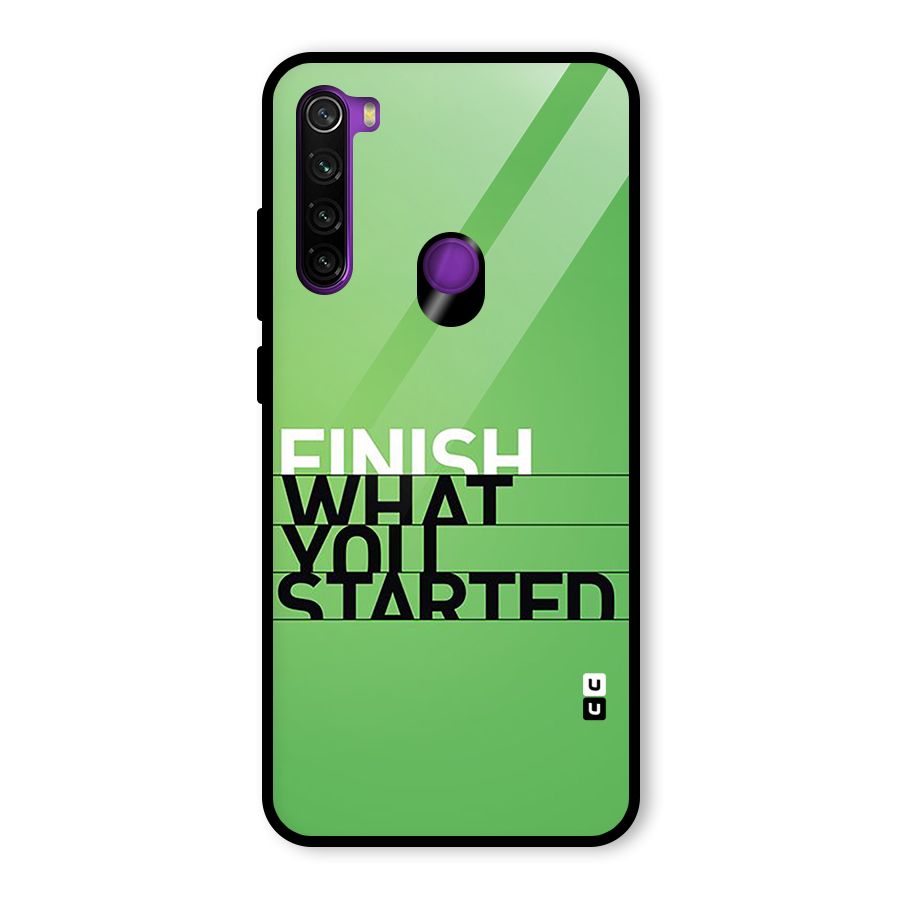 Green Finish Glass Back Case for Redmi Note 8