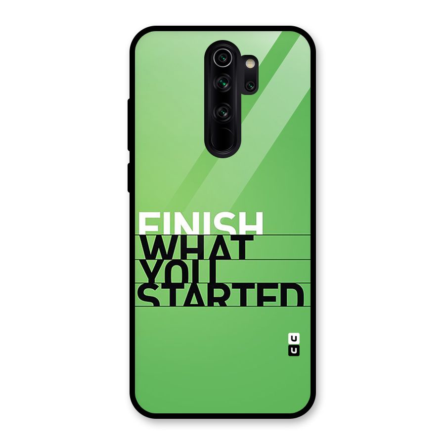 Green Finish Glass Back Case for Redmi Note 8 Pro