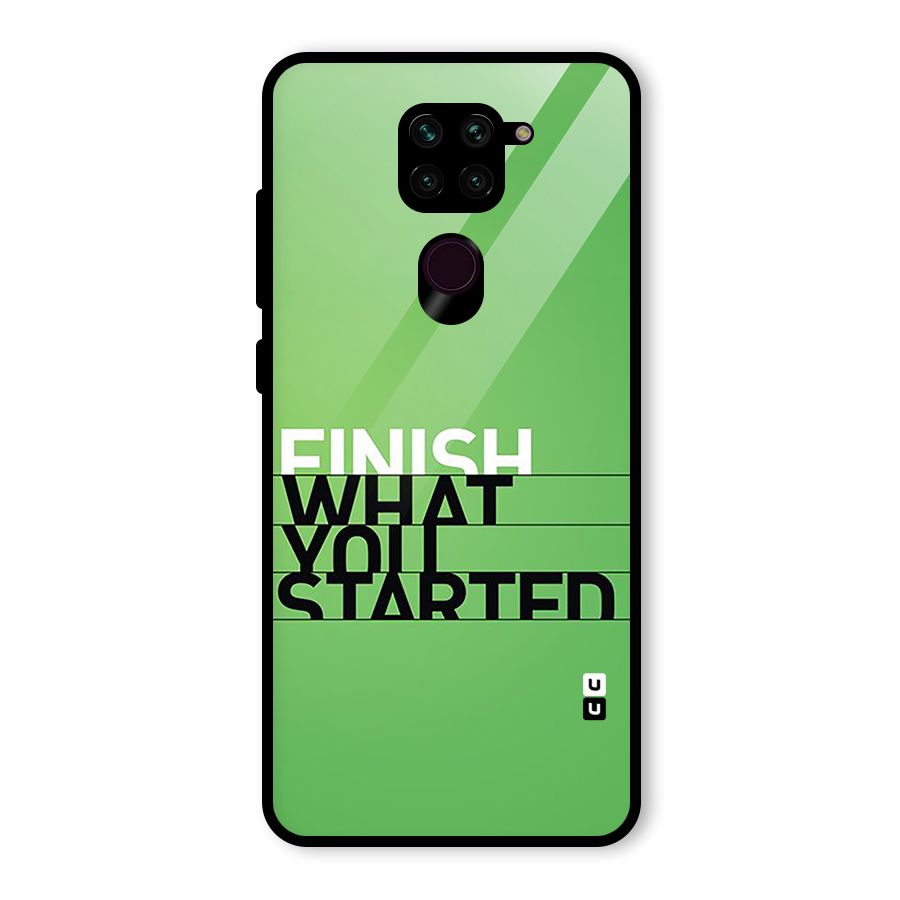 Green Finish Glass Back Case for Redmi Note 9