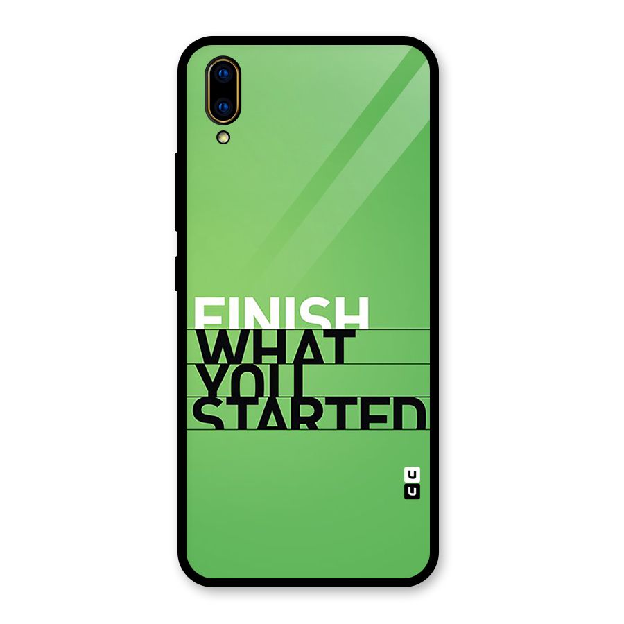 Green Finish Glass Back Case for Vivo V11 Pro
