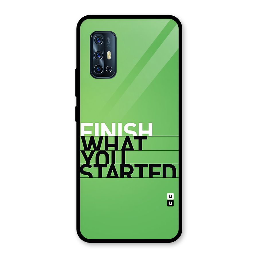 Green Finish Glass Back Case for Vivo V17