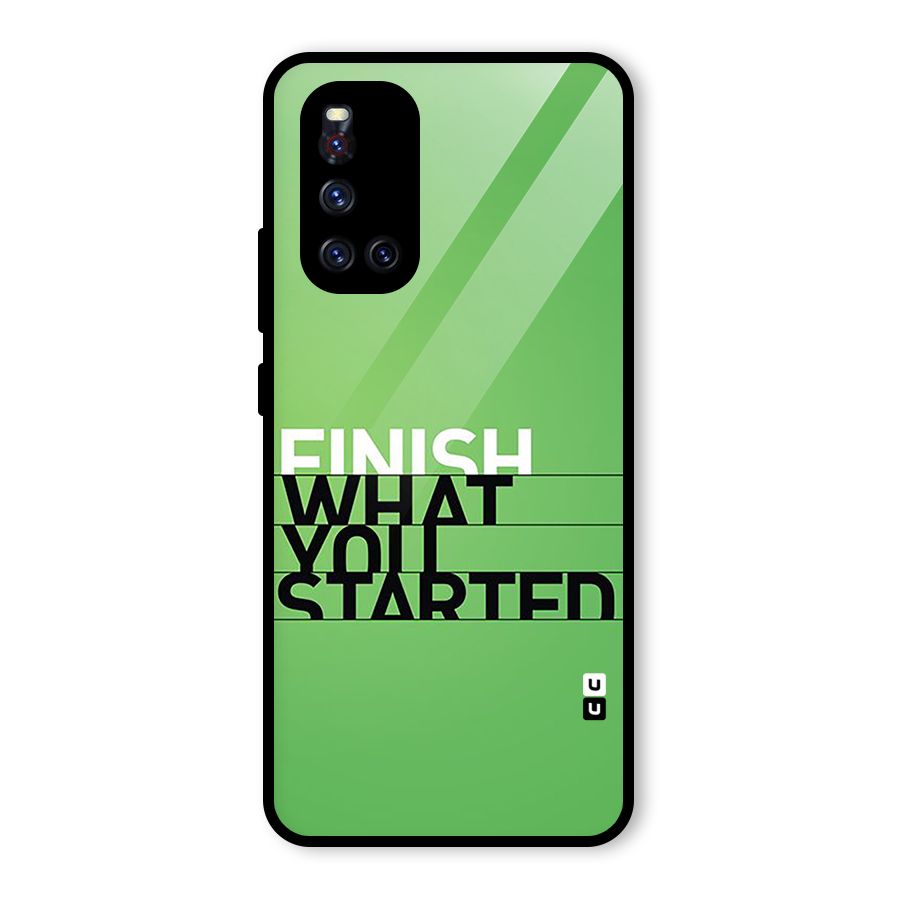 Green Finish Glass Back Case for Vivo V19