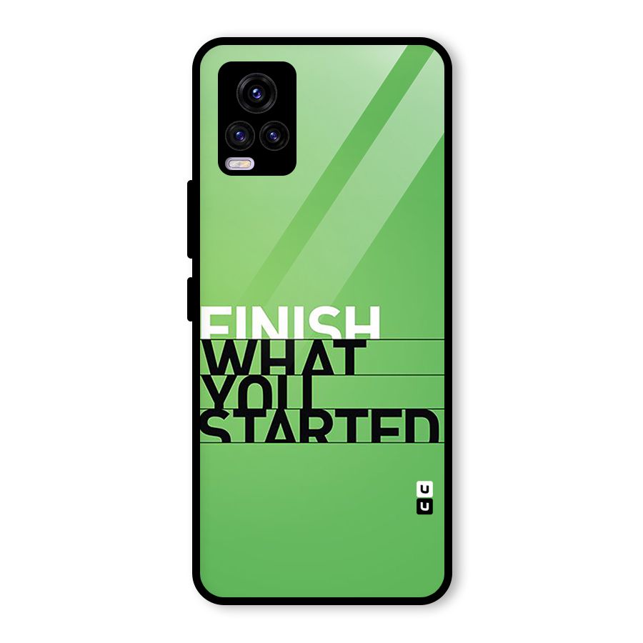 Green Finish Glass Back Case for Vivo V20 2021