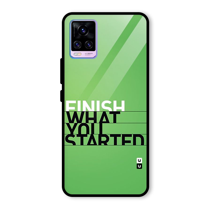 Green Finish Glass Back Case for Vivo V20 Pro