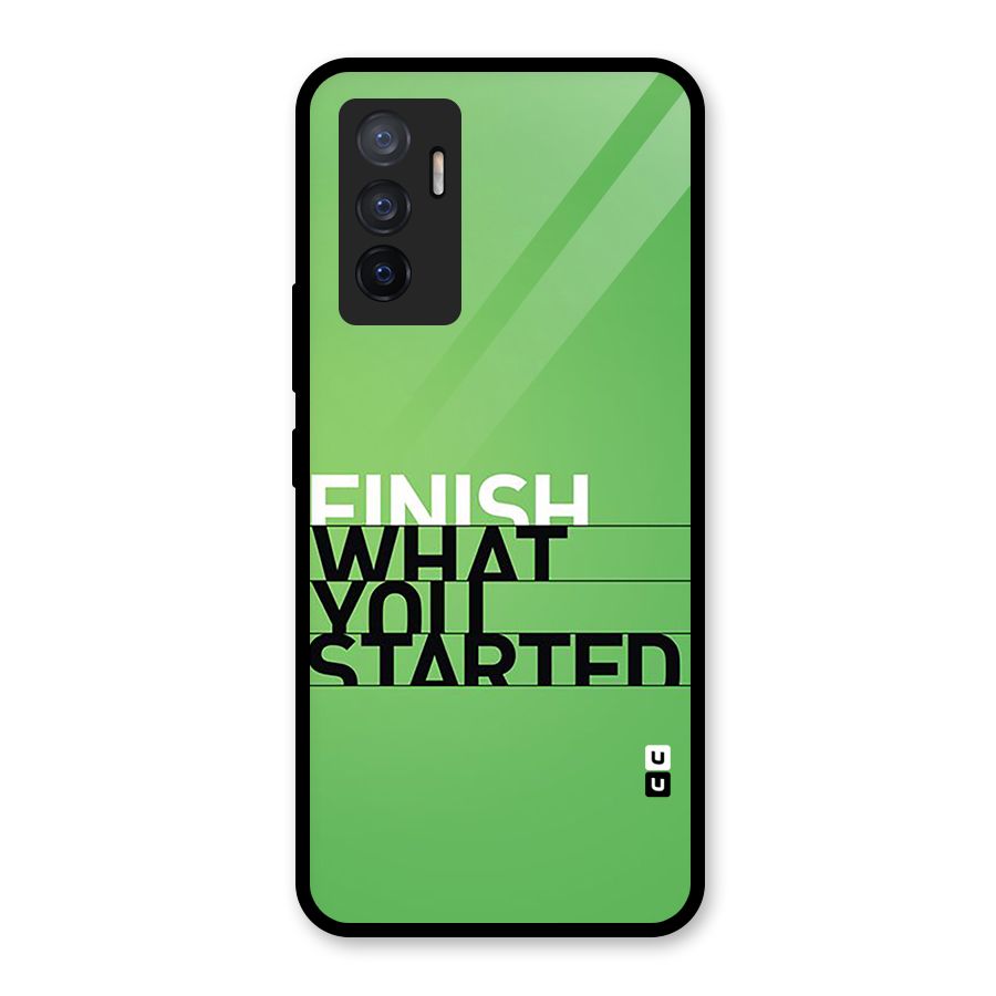Green Finish Glass Back Case for Vivo V23e