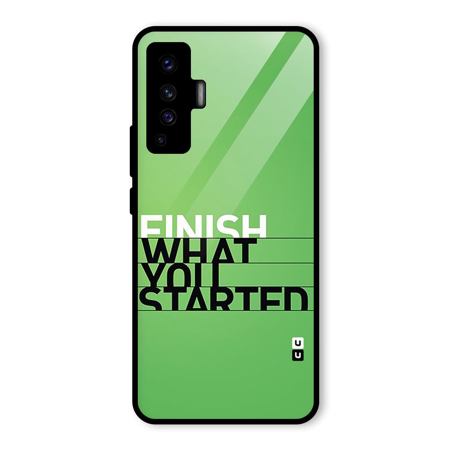 Green Finish Glass Back Case for Vivo X50