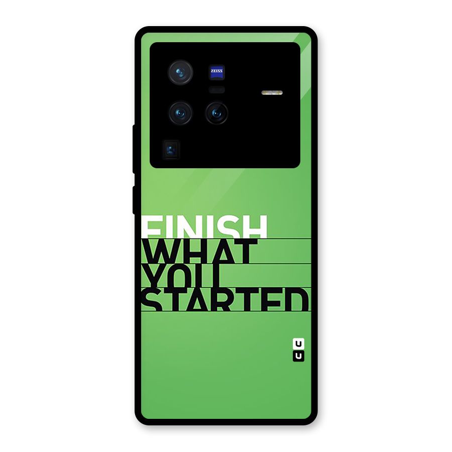 Green Finish Glass Back Case for Vivo X80 Pro