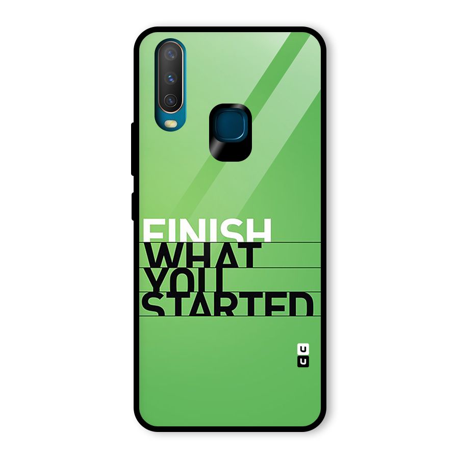 Green Finish Glass Back Case for Vivo Y17