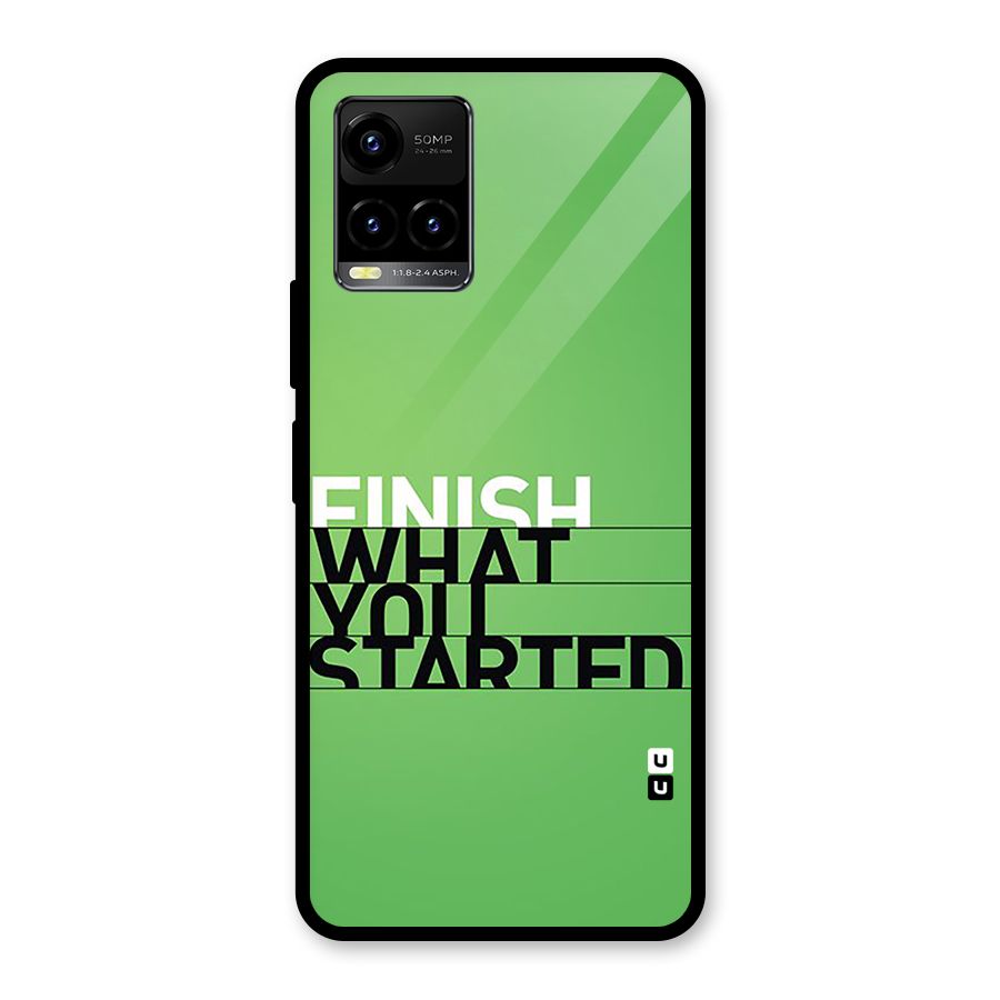 Green Finish Glass Back Case for Vivo Y33s