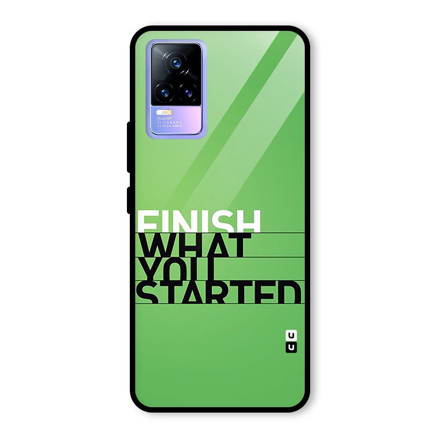 Green Finish Glass Back Case for Vivo Y73