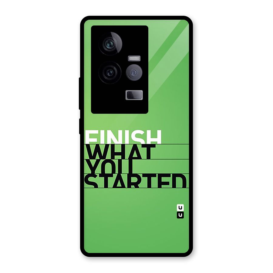 Green Finish Glass Back Case for Vivo iQOO 11 5G
