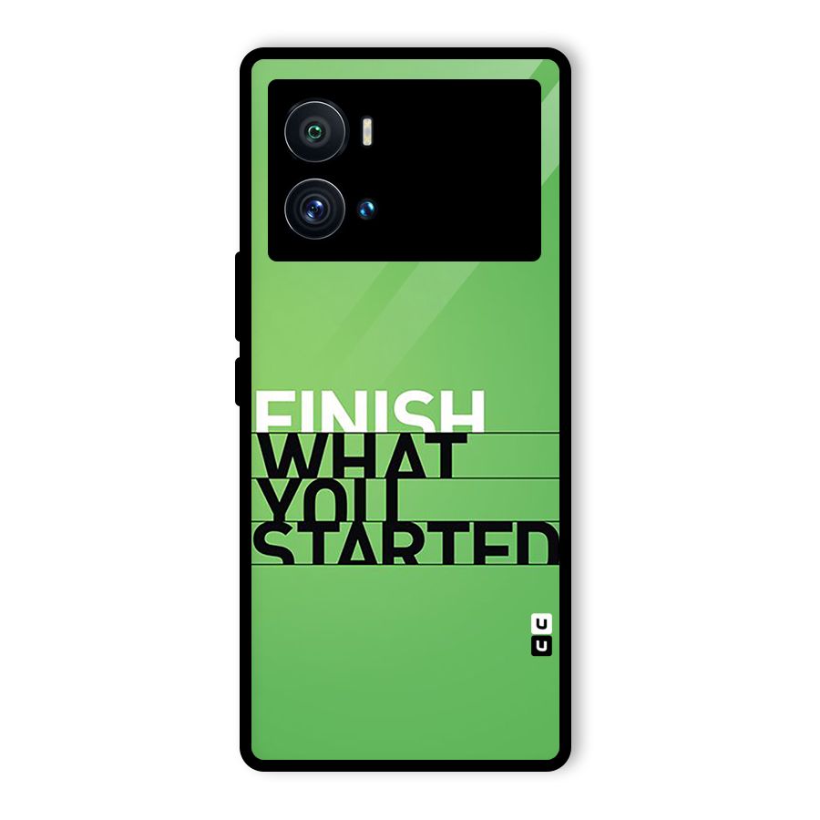 Green Finish Glass Back Case for Vivo iQOO 9 Pro
