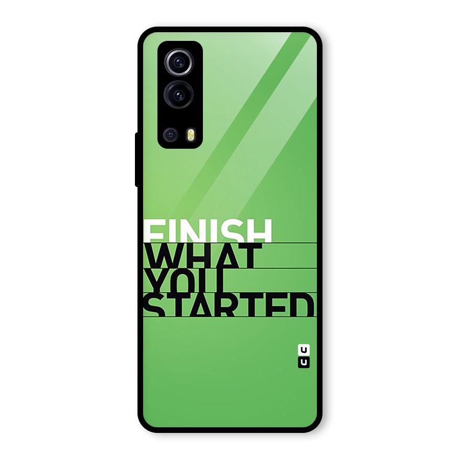 Green Finish Glass Back Case for Vivo iQOO Z3