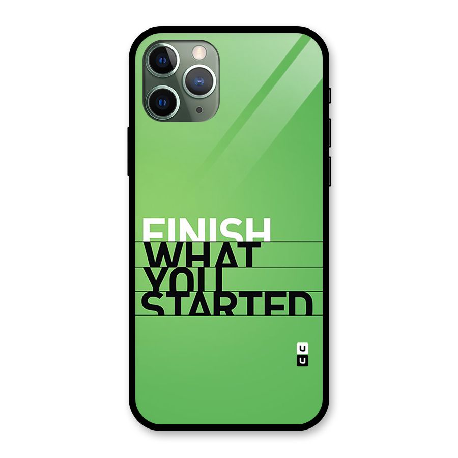 Green Finish Glass Back Case for iPhone 11 Pro