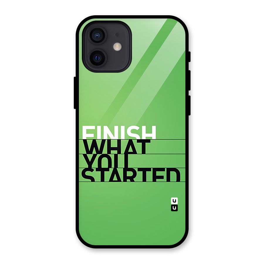 Green Finish Glass Back Case for iPhone 12