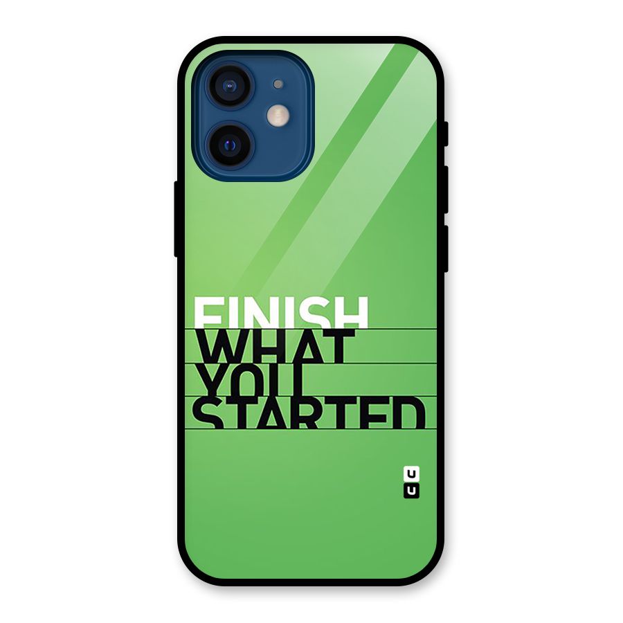 Green Finish Glass Back Case for iPhone 12 Mini