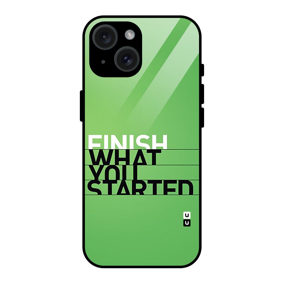 Green Finish Glass Back Case for iPhone 15
