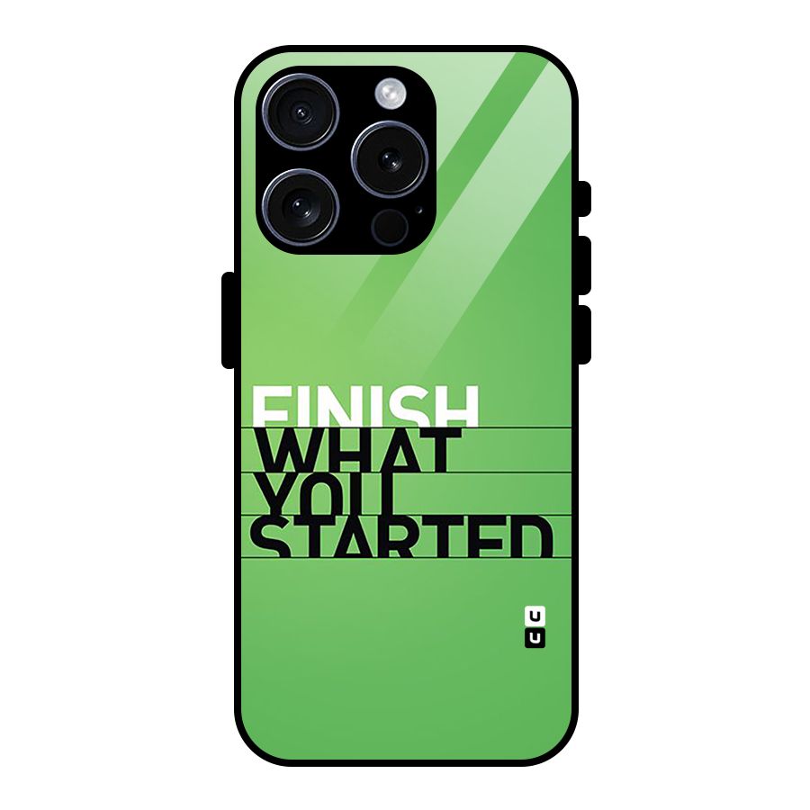Green Finish Glass Back Case for iPhone 15 Pro