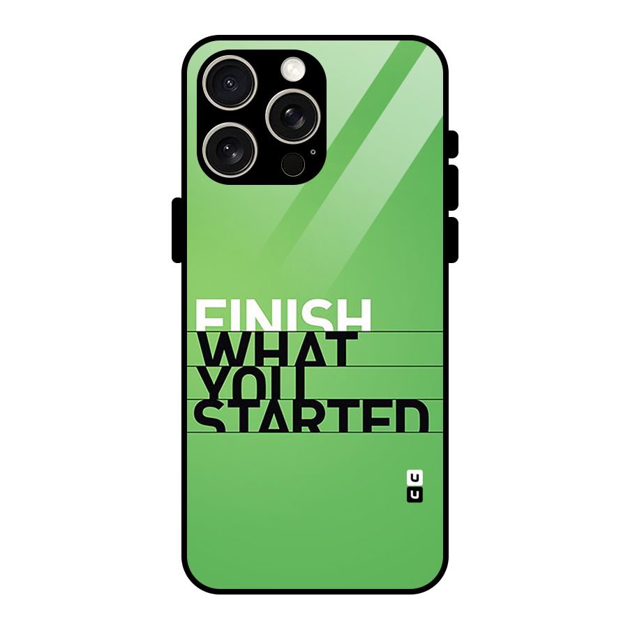 Green Finish Glass Back Case for iPhone 15 Pro Max