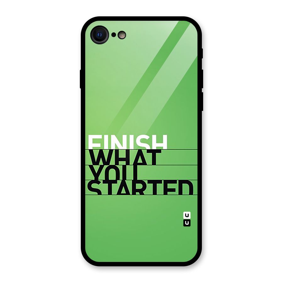 Green Finish Glass Back Case for iPhone 7