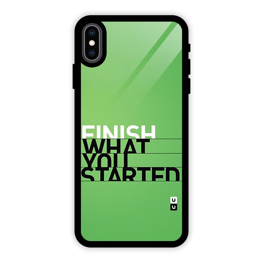 Green Finish Glass Back Case for iPhone XS Max