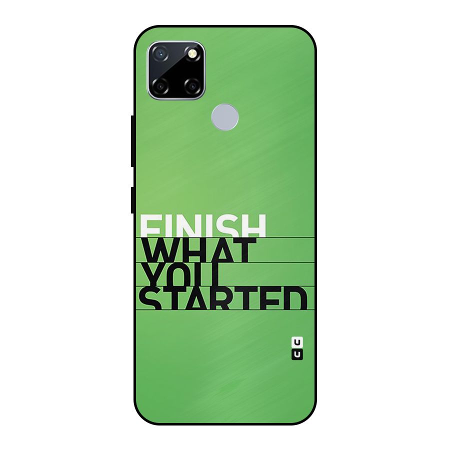 Green Finish Metal Back Case for Realme Narzo 30A