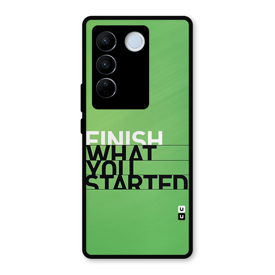 Green Finish Metal Back Case for Vivo V27