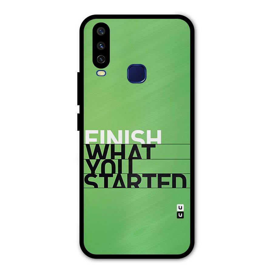 Green Finish Metal Back Case for Vivo Y15