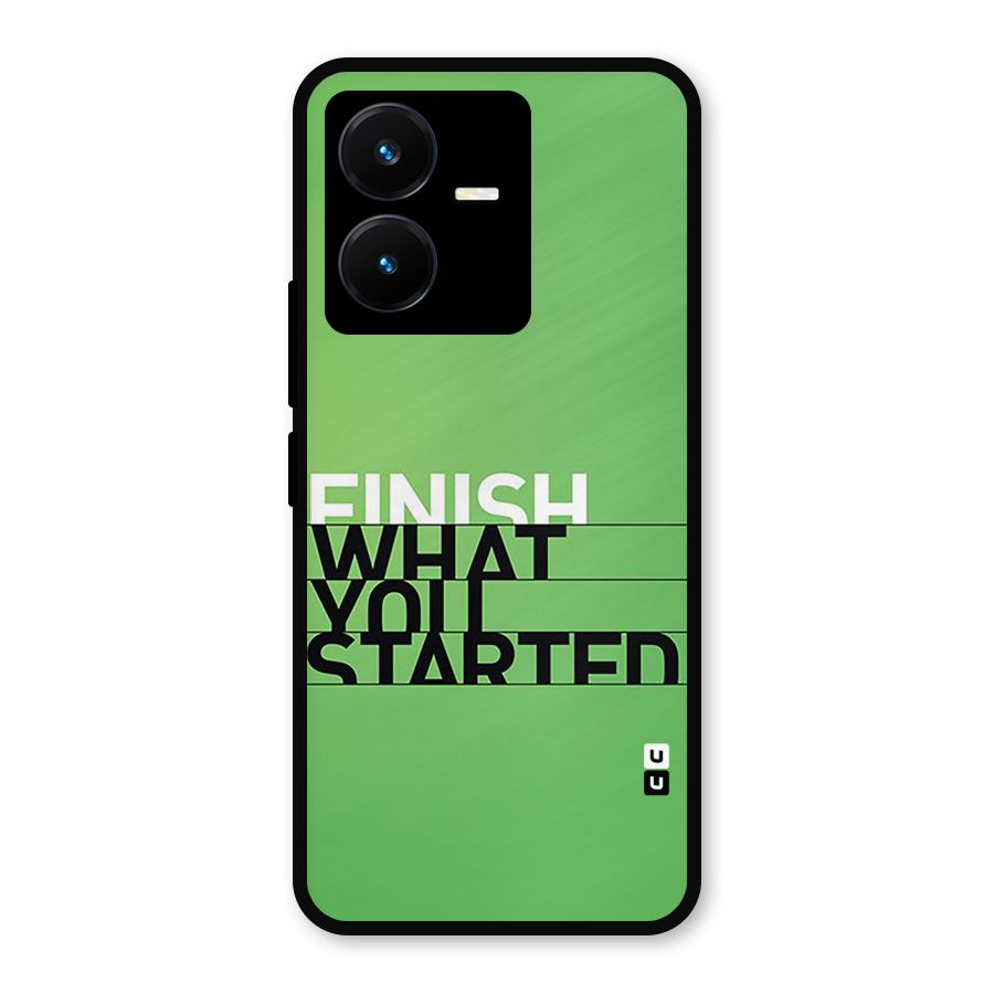 Green Finish Metal Back Case for Vivo Y22