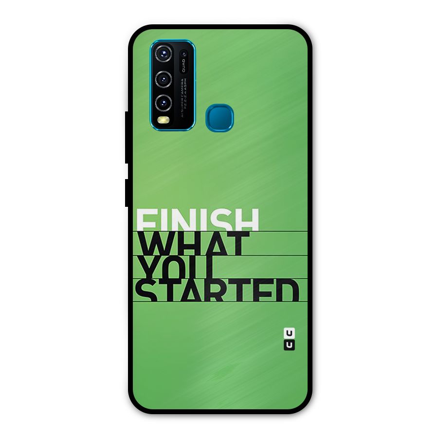 Green Finish Metal Back Case for Vivo Y30